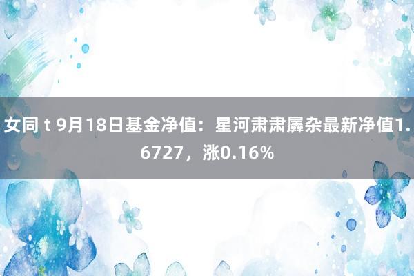 女同 t 9月18日基金净值:星河肃肃羼杂最新净值1.6727,涨0.16%