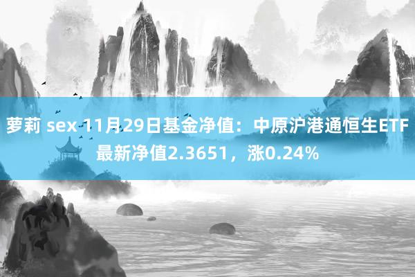 萝莉 sex 11月29日基金净值:中原沪港通恒生ETF最新净值2.3651,涨0.24%