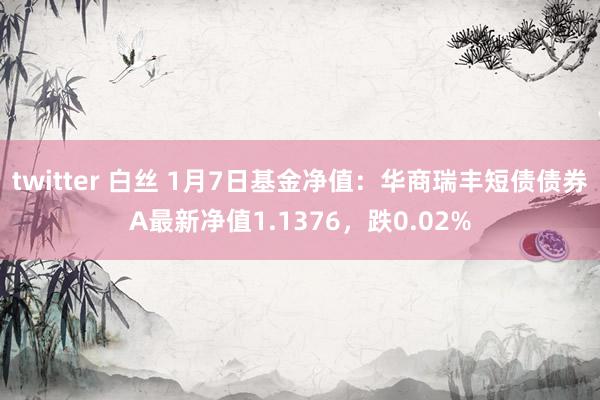 twitter 白丝 1月7日基金净值:华商瑞丰短债债券A最新净值1.1376,跌0.02%