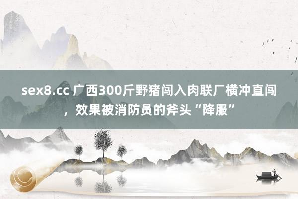 sex8.cc 广西300斤野猪闯入肉联厂横冲直闯,效果被消防员的斧头“降服”