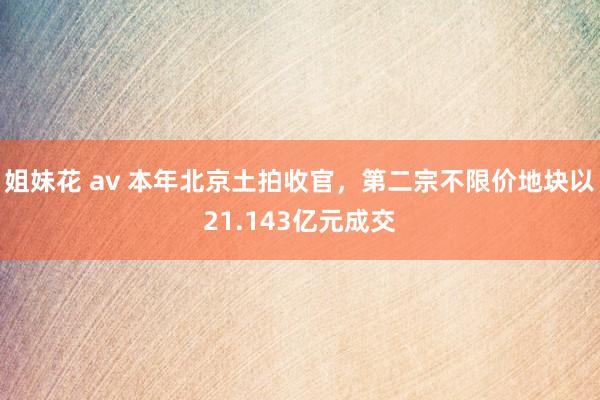 姐妹花 av 本年北京土拍收官,第二宗不限价地块以21.143亿元成交